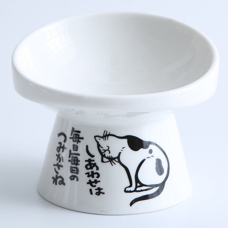 Cat Bowl Ceramic High-foot Oblique Single Bowl