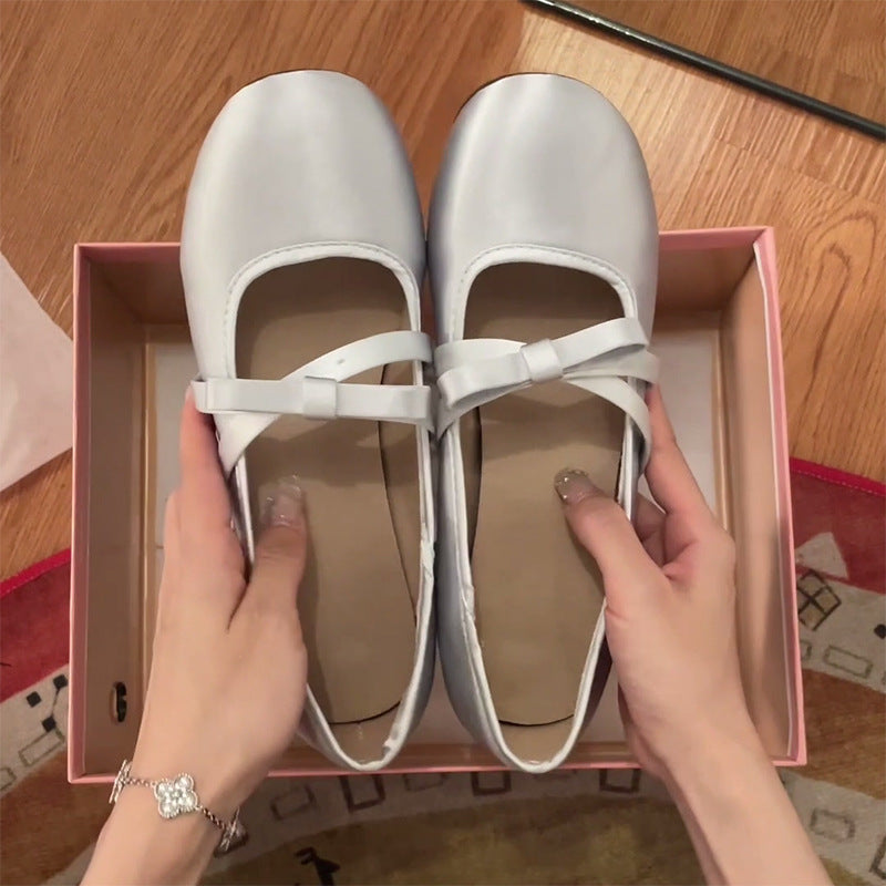 Summer Shallow Mouth Ballet Round Toe Single Shoes