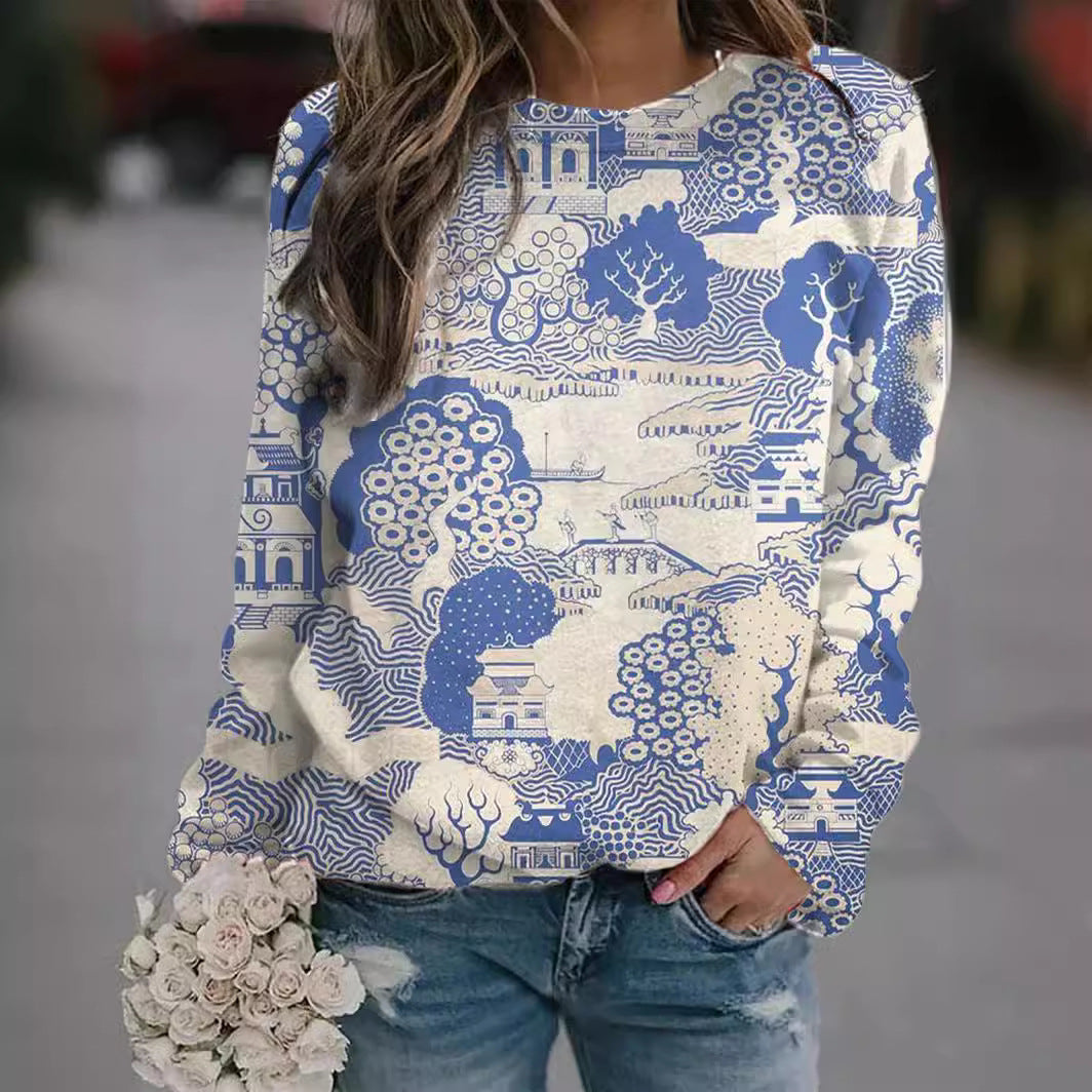 Efterårs-streetstyle, T-shirt med rund hals
