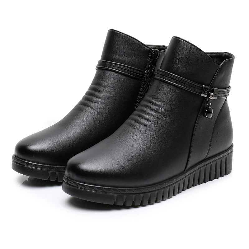 Middle-aged And Elderly Plus Velvet Thick Short Boots Elderly Snow Boots