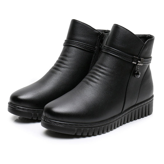 Middle-aged And Elderly Plus Velvet Thick Short Boots Elderly Snow Boots