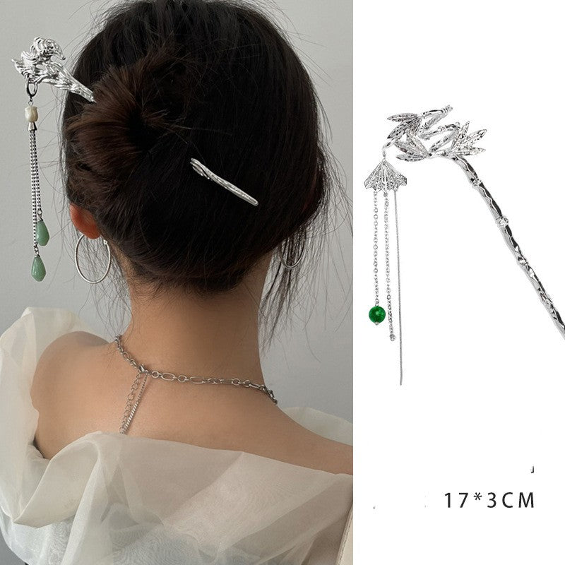 Moonstone Ancient Style Simple Female Fringed Hairpin