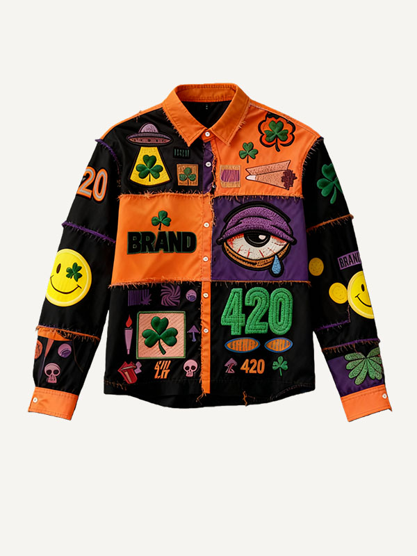 Moderigtig afslappet skjorte i polyester med print