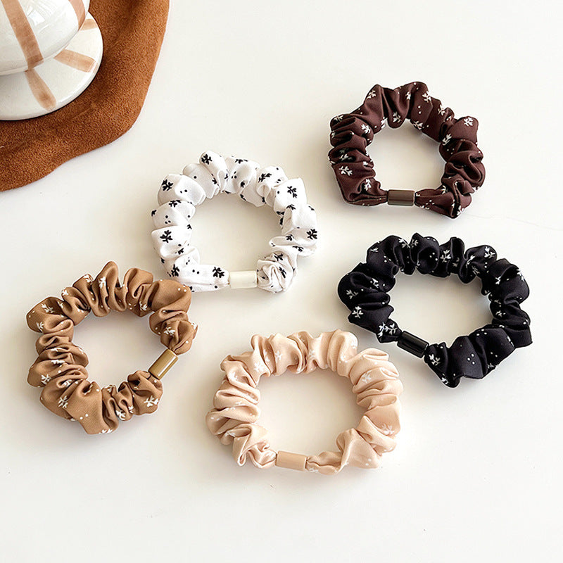 French Floral Small Intestine Hair Band Simple High Elastic Rubber Band