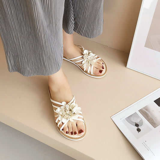Flat Bottomed Summer Roman Floral Sandals