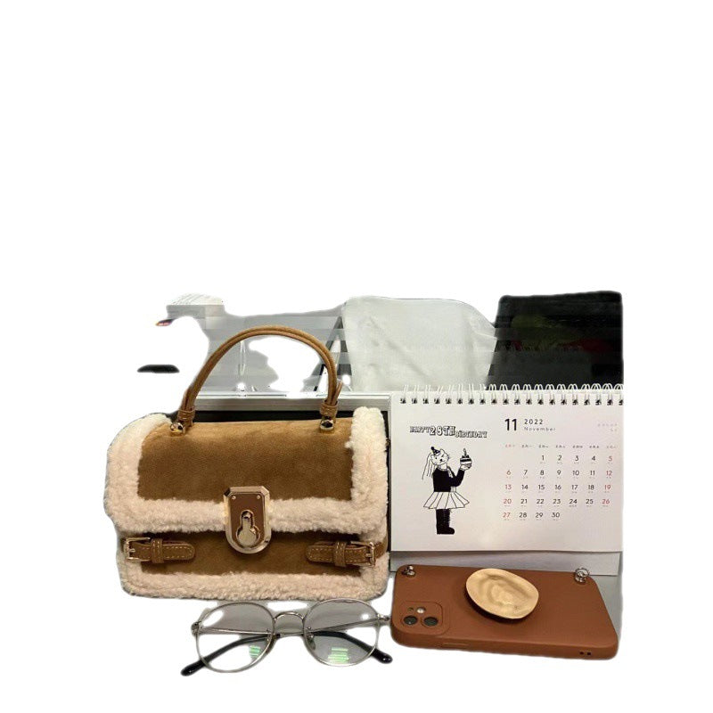 Plush Stitching Advanced Texture All-match Crossbody Handbag