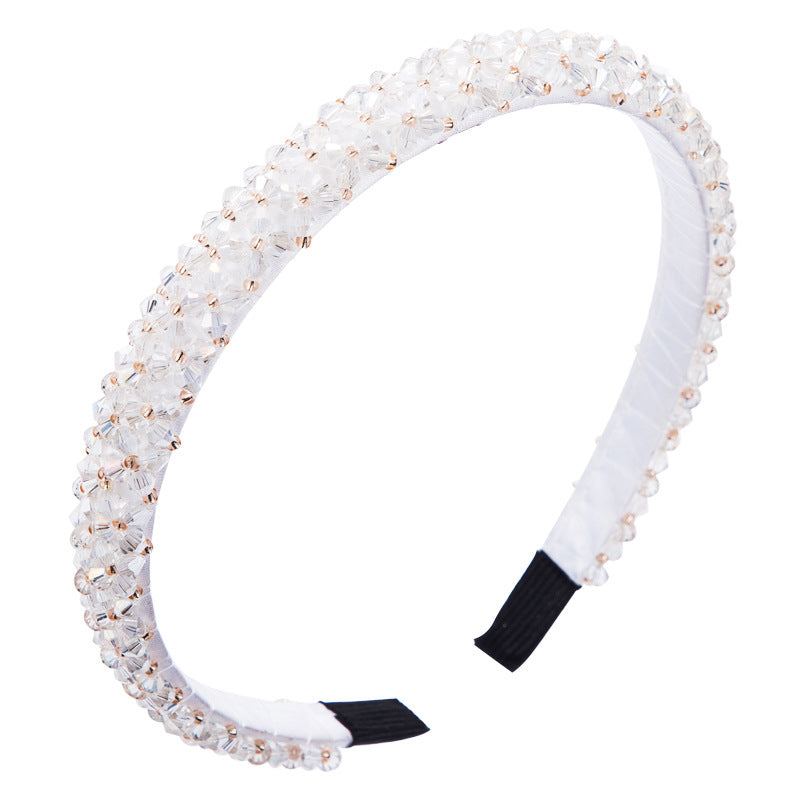 Fishing Line Beaded Fine-edge Fabric Hair Band Women