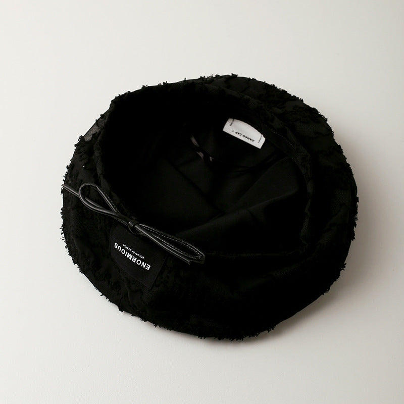 Women's Literary Beret Thin Mesh Patch