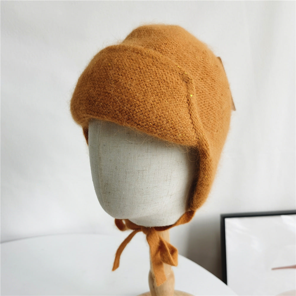 Women's Autumn And Winter Warm Rabbit Fur Sequin Hat