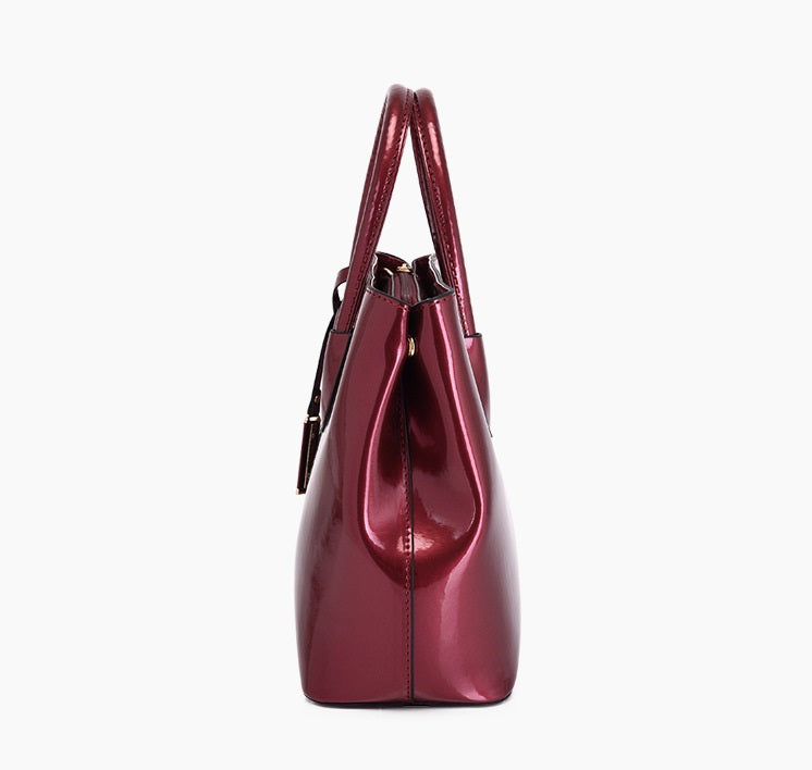 Glossy Handheld One Shoulder Crossbody Bag Ladies Two Piece Bags