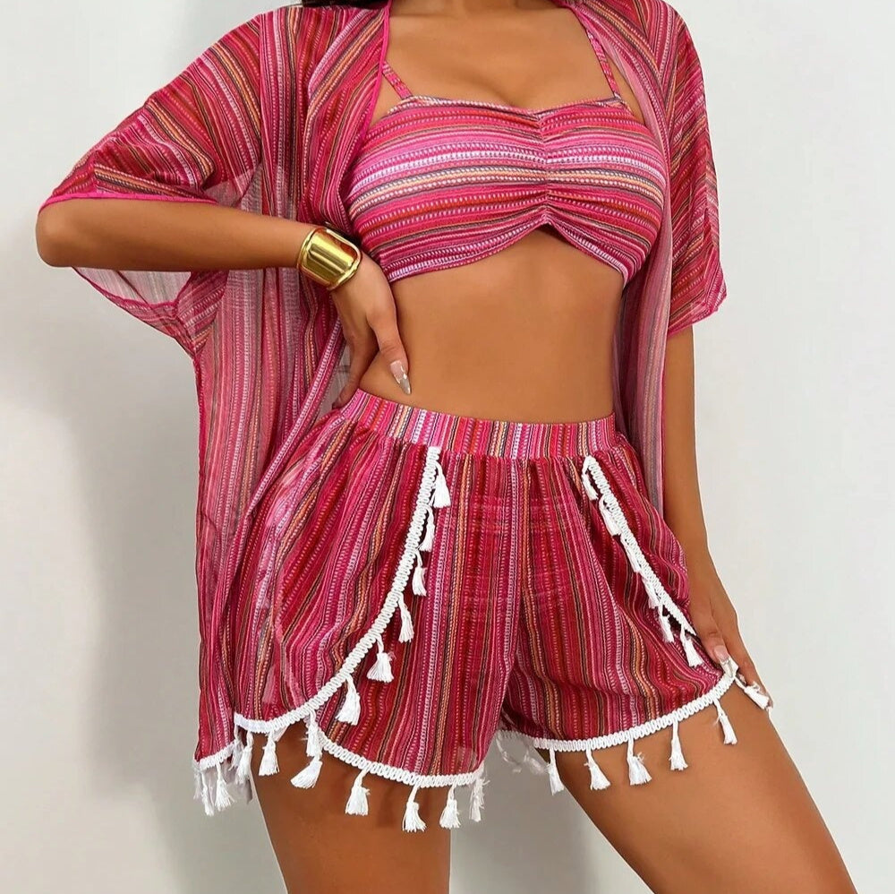 Sexy Tassel Bikini Swimsuit Set For European And American Styles