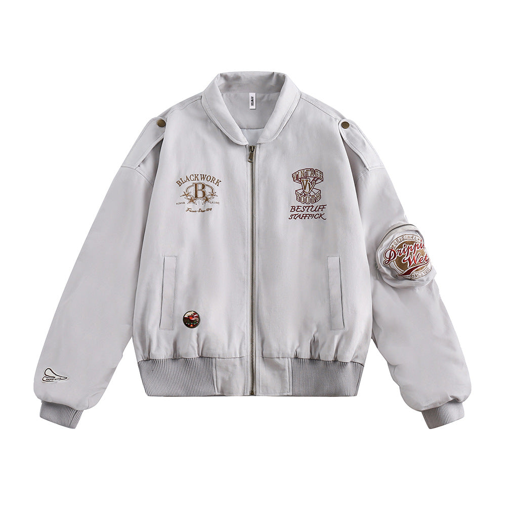 Lapel Baseball Uniform Jacket Men