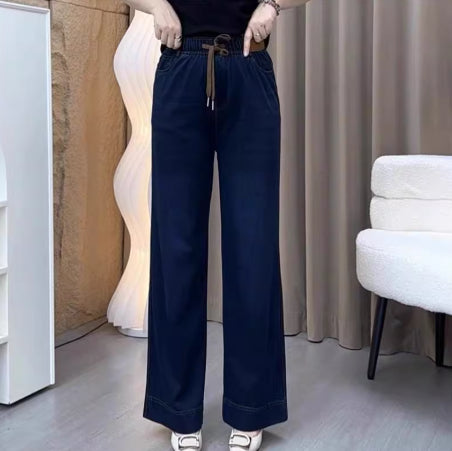 Løse Slimmende Vaskede Denimjeans Til Kvinder