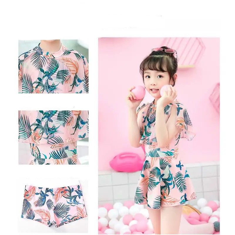 Mother And Daughter With The Same Paragraph To Cover The Belly Thin Swimsuit Set