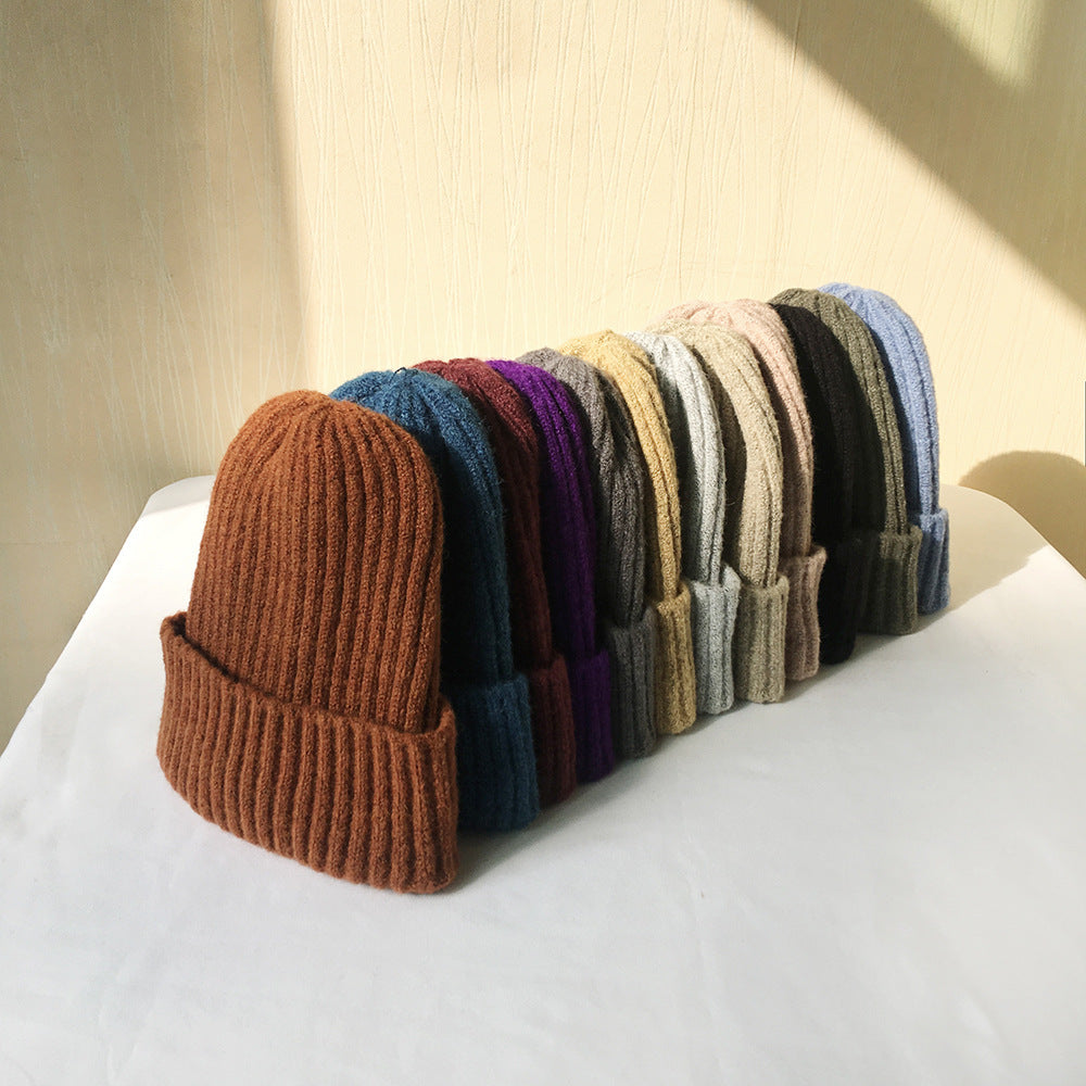 Ins Solid Color Light Board Retro Wool Hat