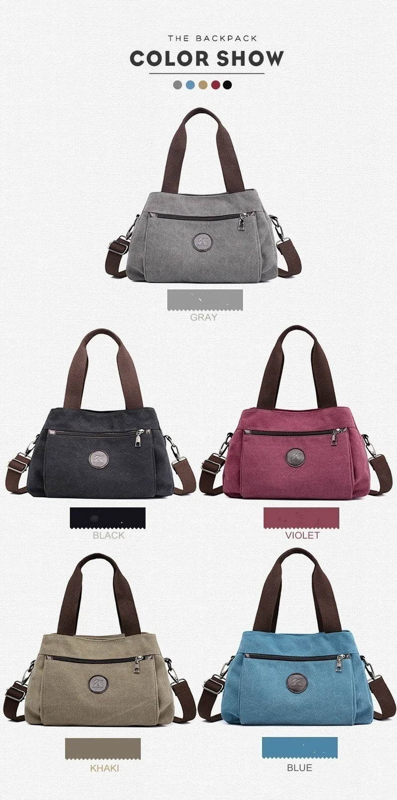 Women's Large Capacity Canvas Handbags and Shoulder Bags for Work and Everyday Use