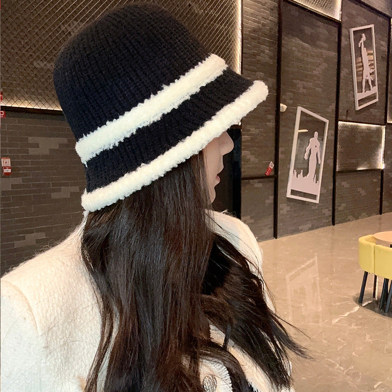 Women's Autumn And Winter New Lamb Wool Bucket Hat