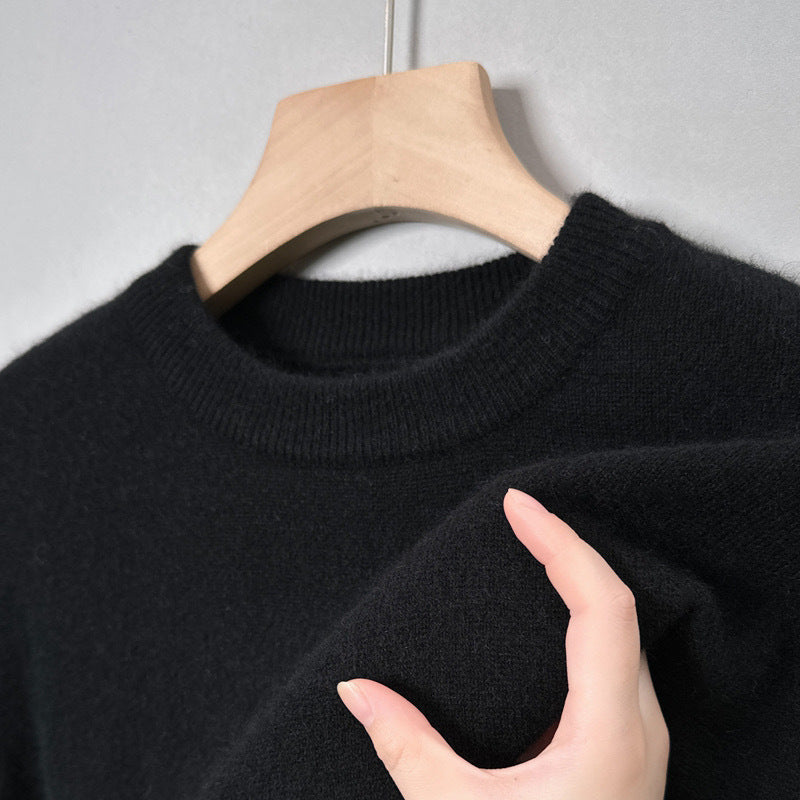 Casual Fashion Bottoming Shirt Young And Middle-aged Simple Half Turtleneck Solid Color Sweater For Men
