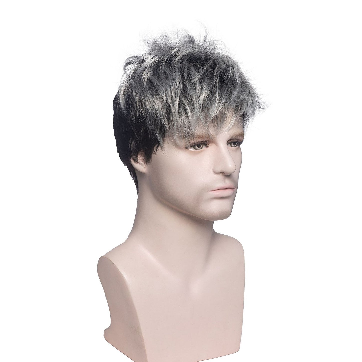 Men's Fluffy Texture Short Hair Full-head Wig