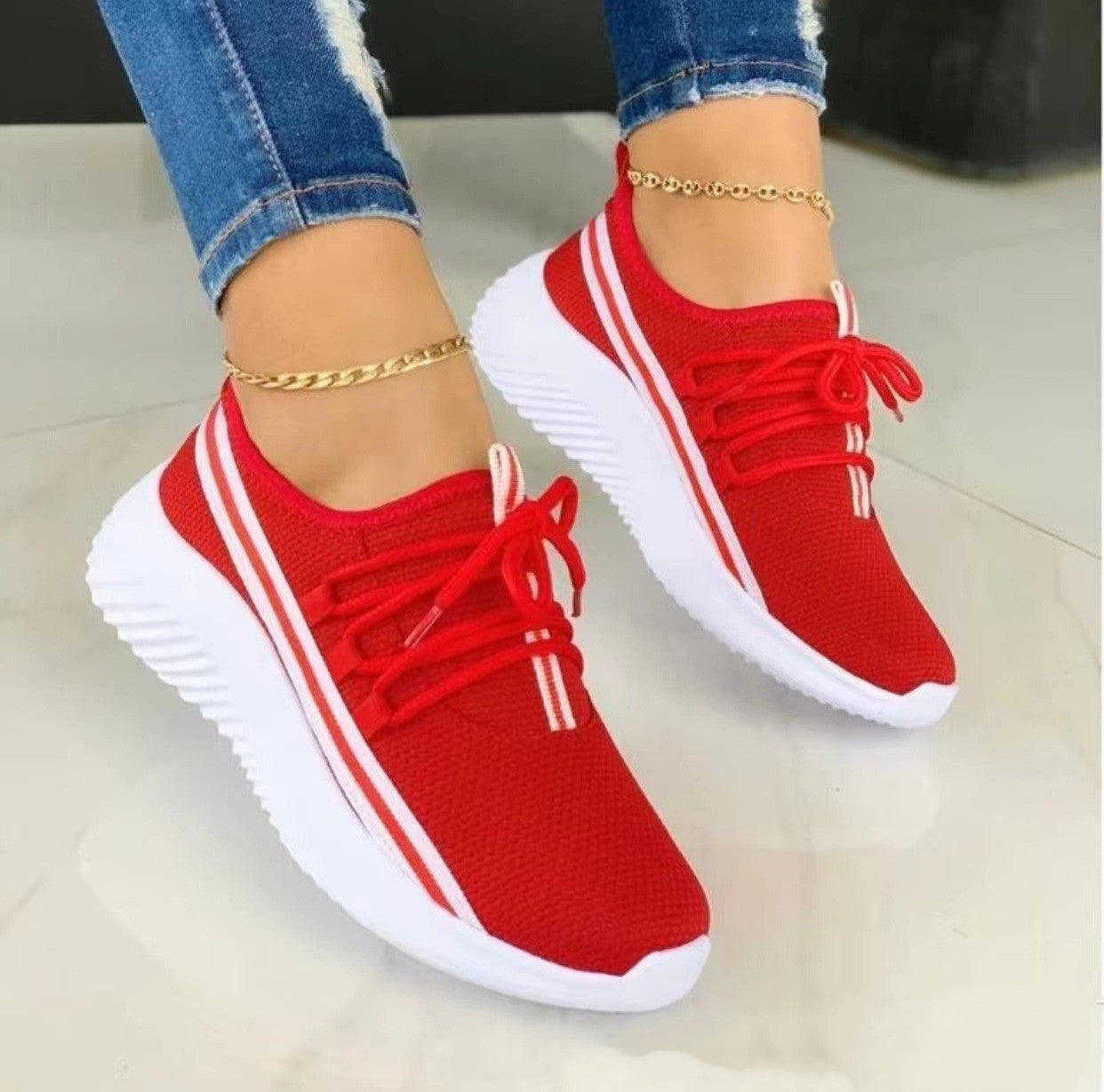 Viscose Mesh Round Toe Blue Everyday Lace Up Front Low Sneakers