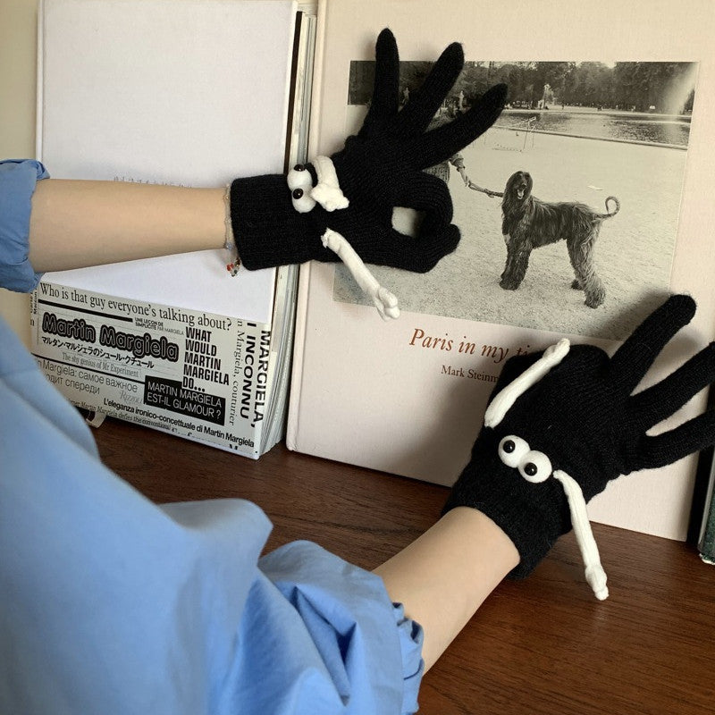 Plush Warm Five-finger Cute Hand Gloves