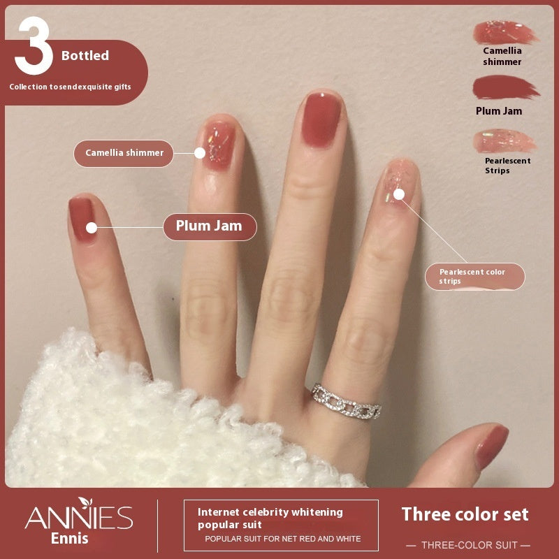 Women's Three-color New Ice Jelly Nude Color Gel Nail Polish Suit