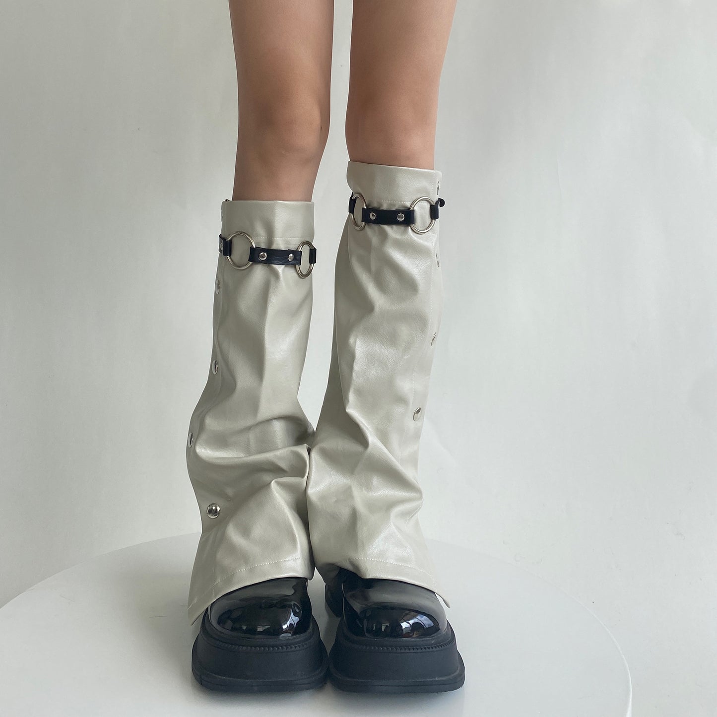 Millennium Sweet Cool Female Autumn And Winter Genuine Leather Leg Warmer