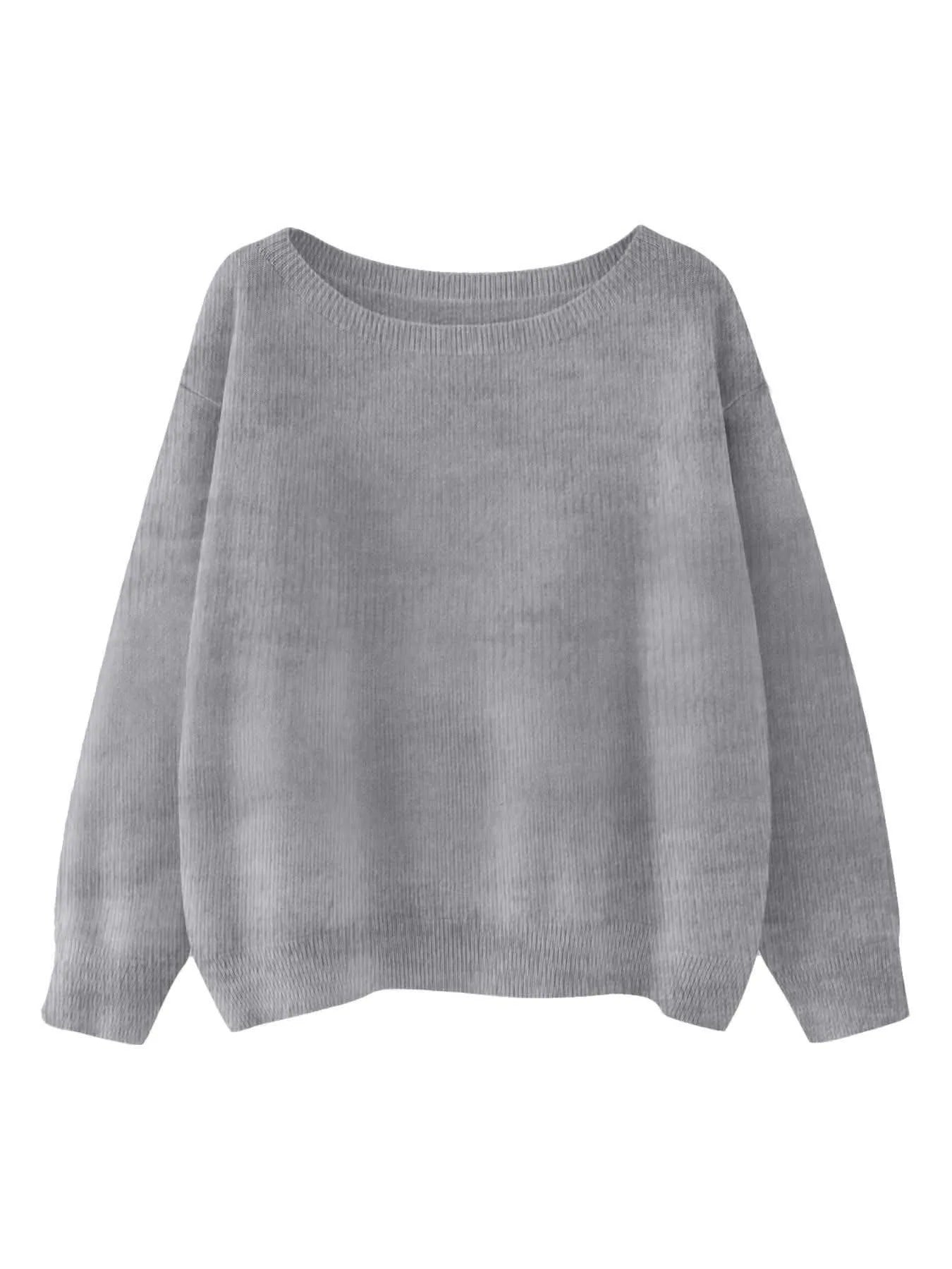 Efterår og vinter rund hals løs og afslappet stil pullover