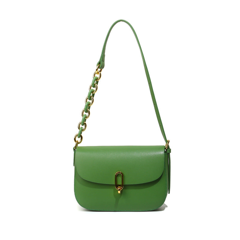 Women's Fashion Simple Locking Shoulder Crossbody Bag