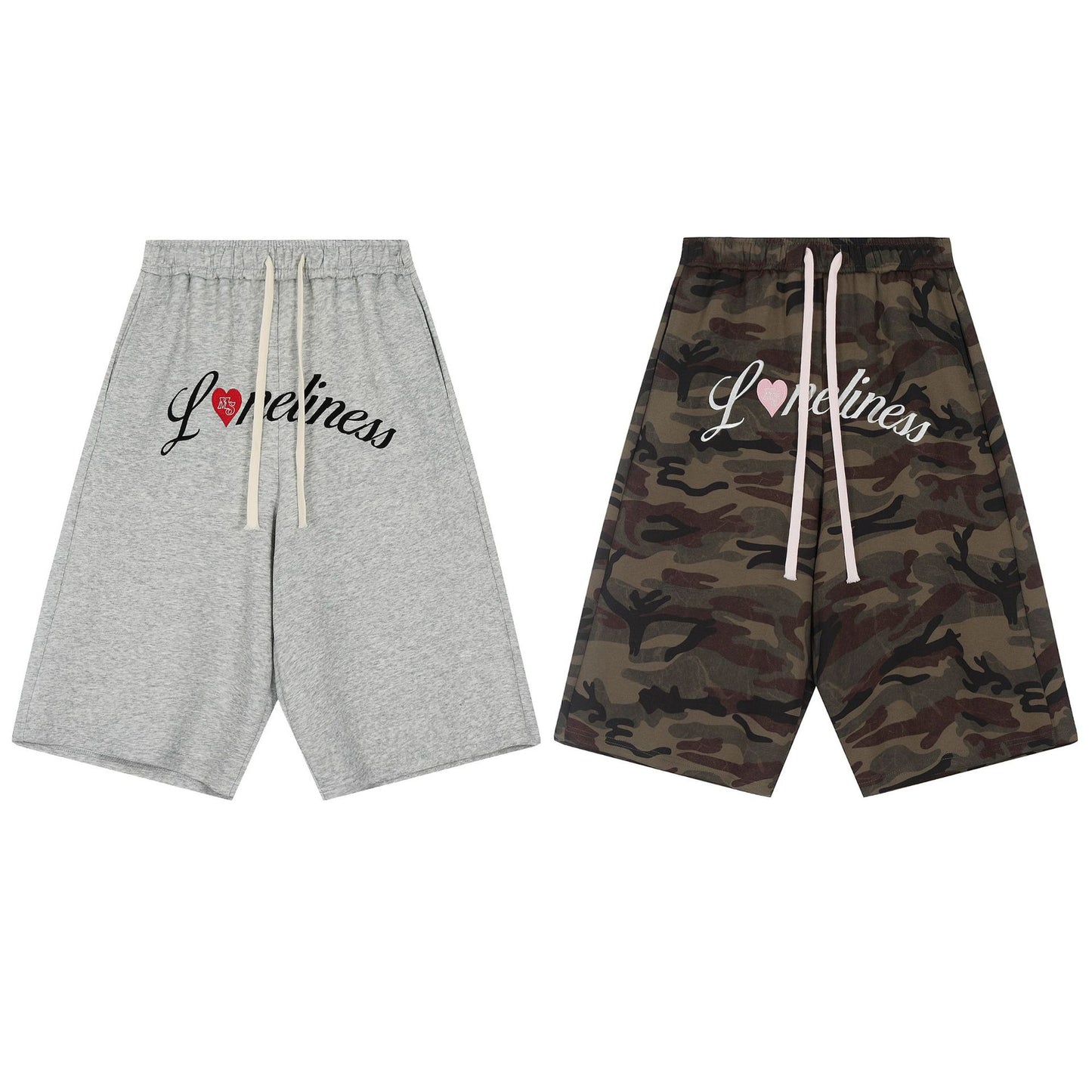 Summer Retro Love Letter Cropped Pants Loose Casual Wide-leg Shorts
