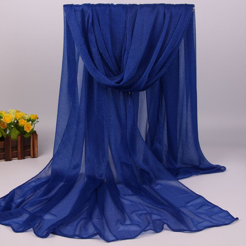 Scarf Women All-match Long Chiffon Shawl Sunscreen Sunshade Seaside Solid Color