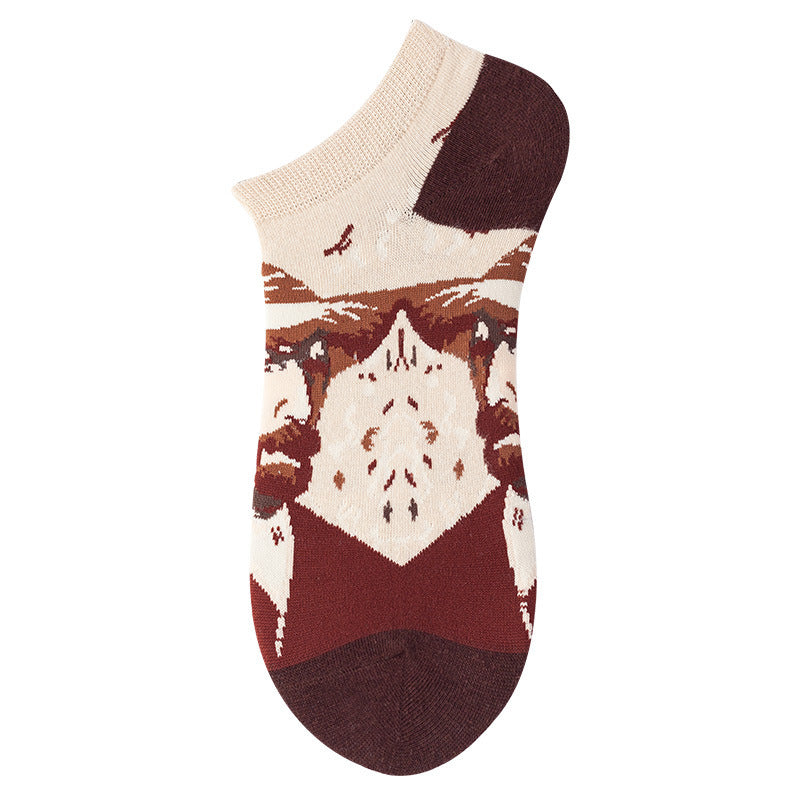 Women's Shallow Mouth Oil Painting Avocado Socks