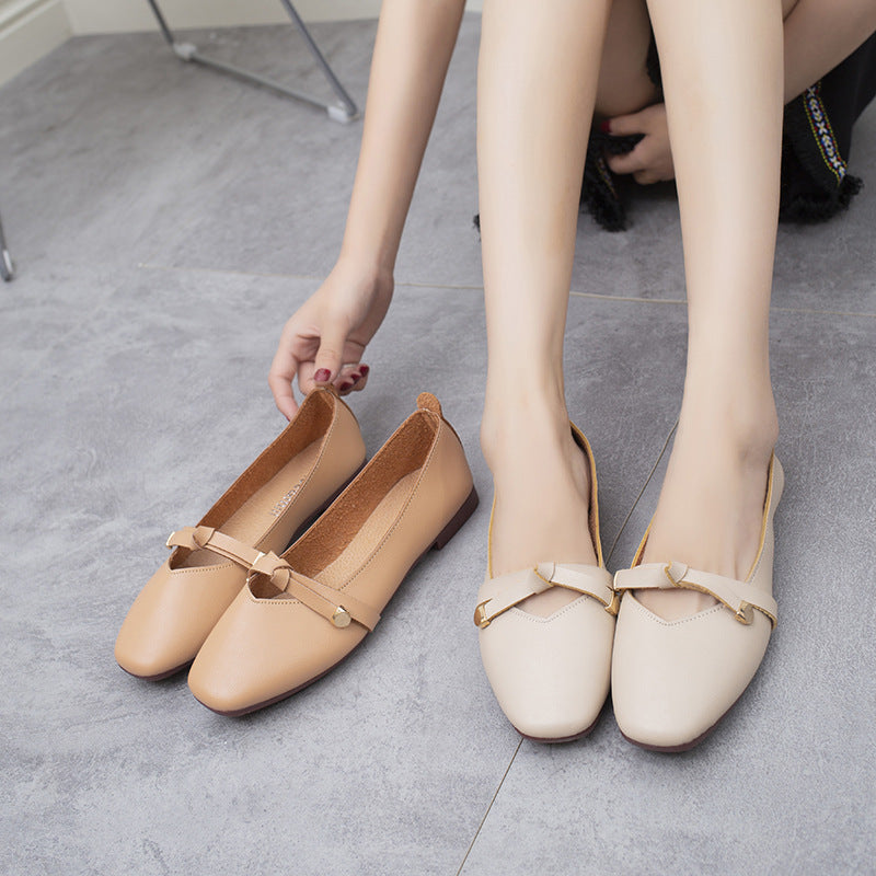 Vintage Grandma Shoes Square Toe Chunky Heel Mary Jane Shoes