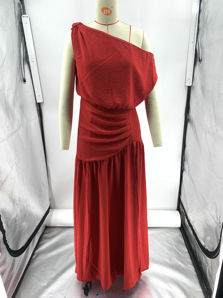 Waistband Slit Floor Mop Dress For Women
