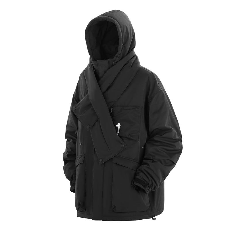 Winter New Turtleneck Collar Hooded Cotton Jacket Men