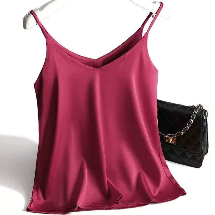 Italian Camisole Women's V-neck Brace Basic White Vest