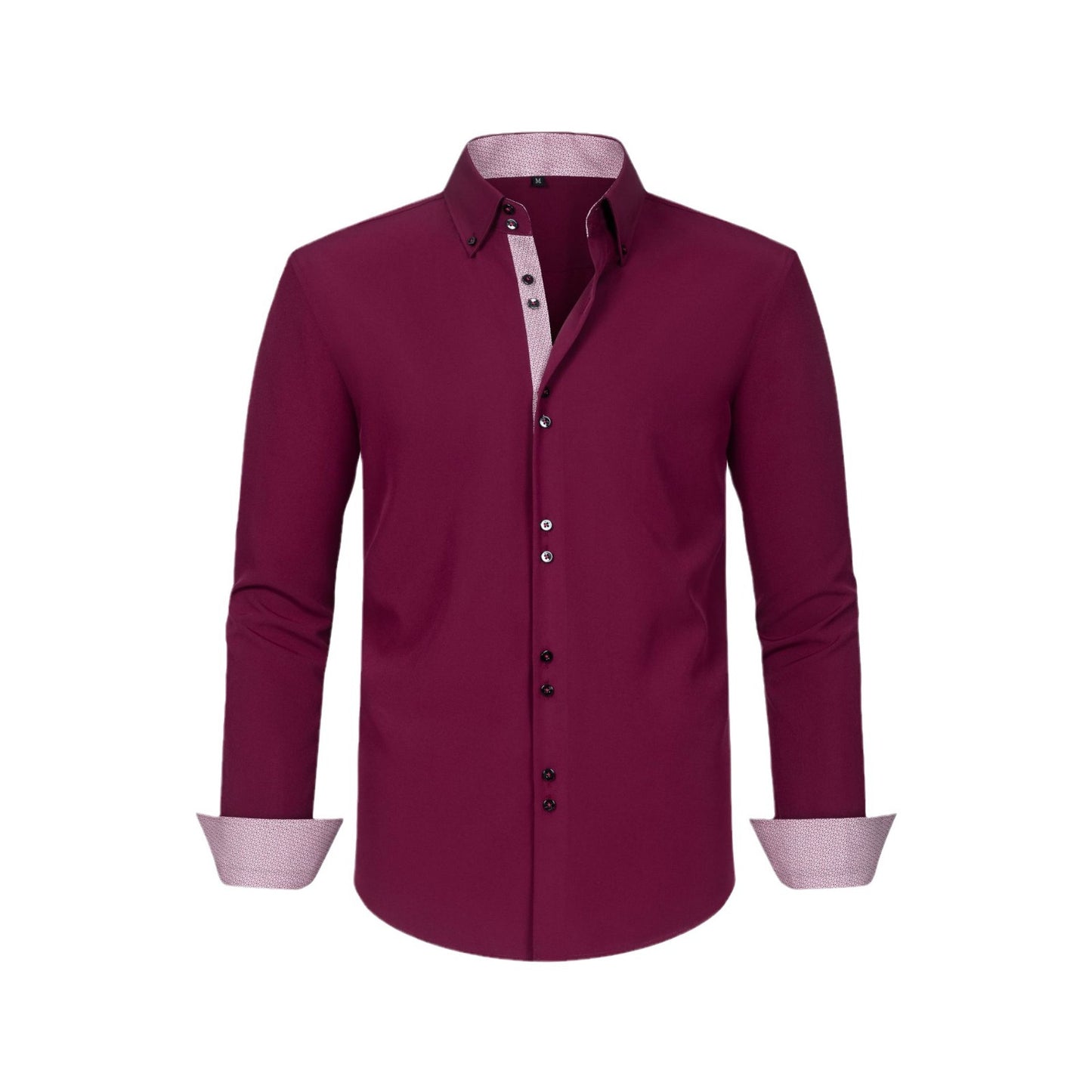 Mens Four-Way Stretch Polka-Dot Colorblock Shirt
