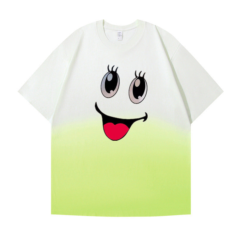 Women's Cotton Creative Cartoon Printed Short Sleeve