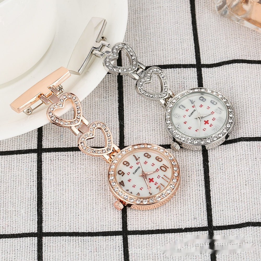 Roller Diamond Nurse's Watch Hanging Chest Watch Portable Pocket Watch Ladies