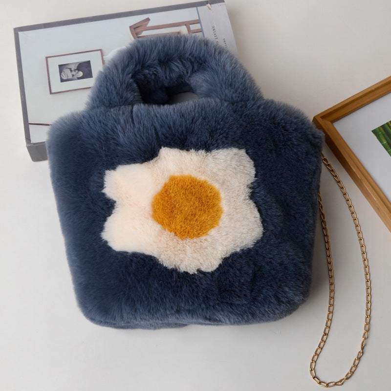 Women's Fashion All-match Plush One-shoulder Crossbody Handbag
