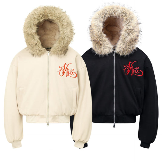 Retro Embroidered Letter Men's Loose Cotton Jacket