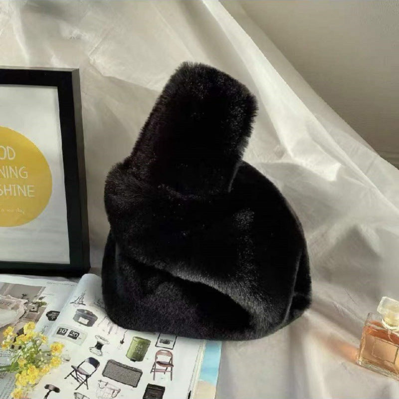 Women's Fashionable And Versatile Fur Handbag