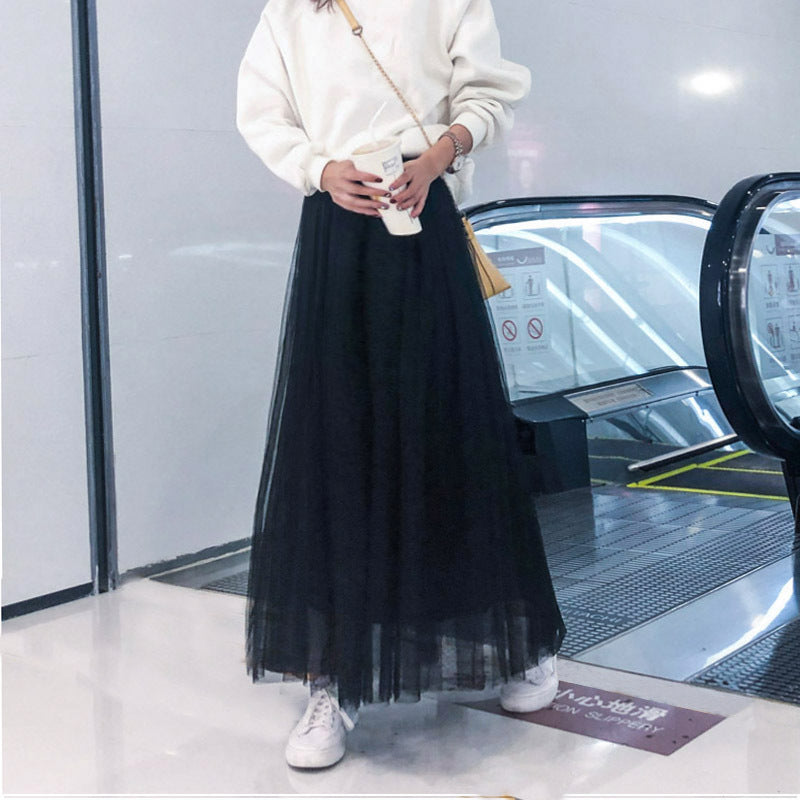 Women's Fashion High Waist Skinny And Slim A-line Puffy Skirt