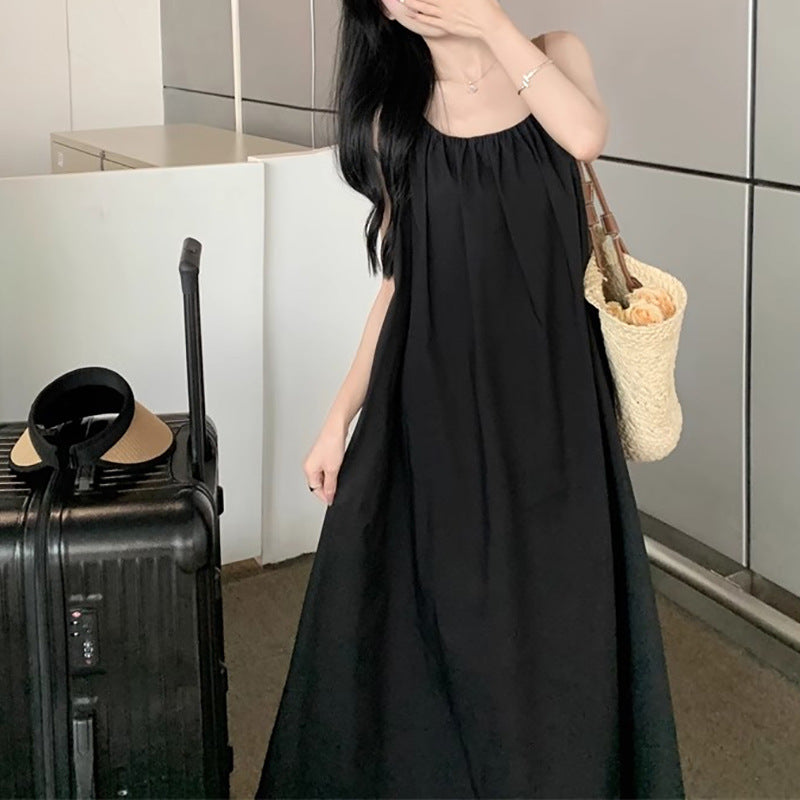 Womens Elegant And Sexy Backless Halter Slip Dress