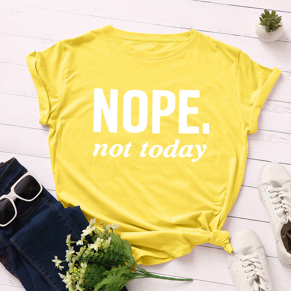 Women's Letter Loose Round Neck Short Sleeve T-Shirt