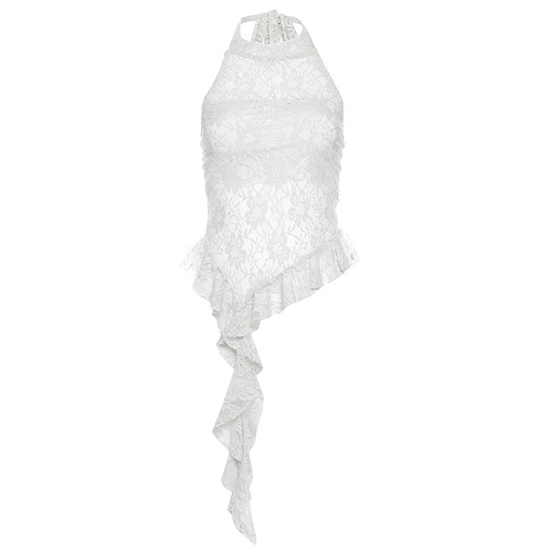 Pure Desire Round Neck Halter Irregular Edge Vest