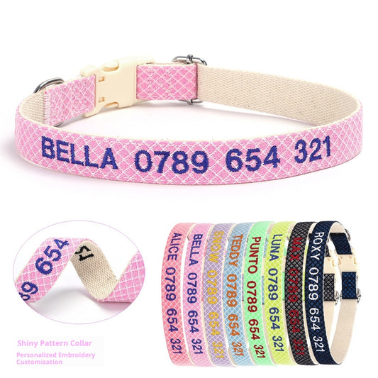Embroidered Phone Number Anti Lost Pet Collar