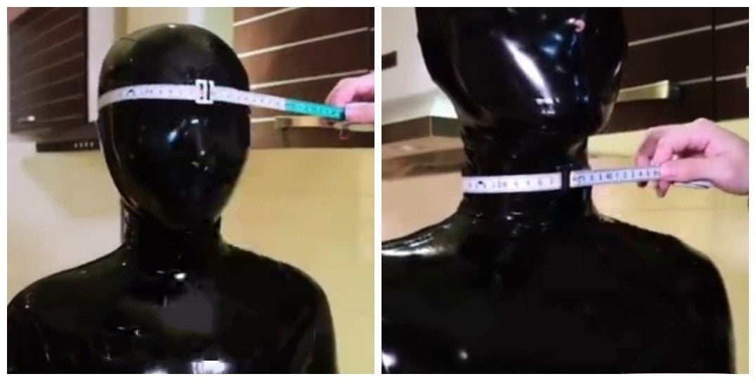 Latex Head Cover Mouth And Eye Zipper