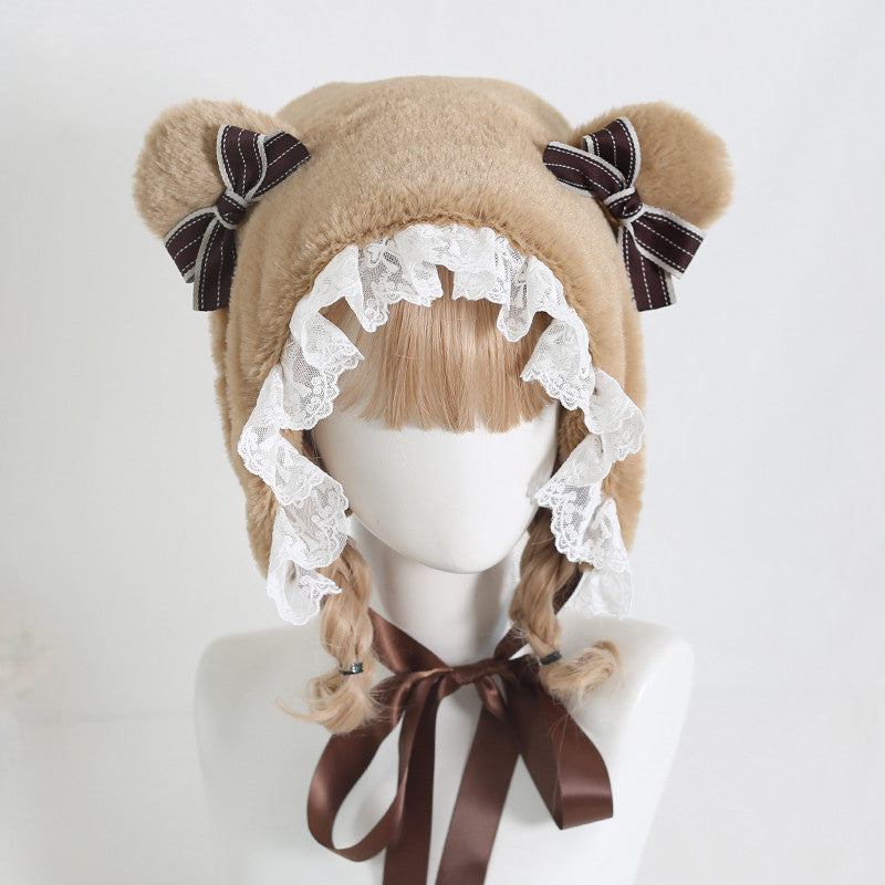 Sweet And Cute Bear Ears Lei Feng Hat