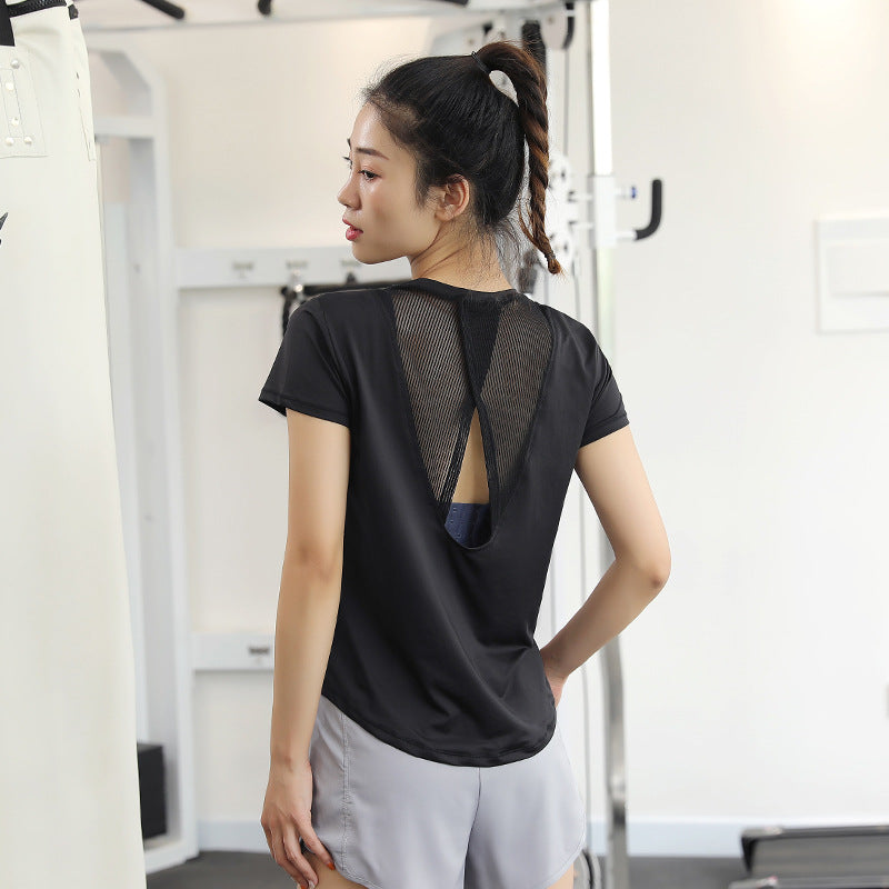 Loose And Slim Sports Short-sleeved T-shirt Women's Quick-drying Fitness Clothes Top